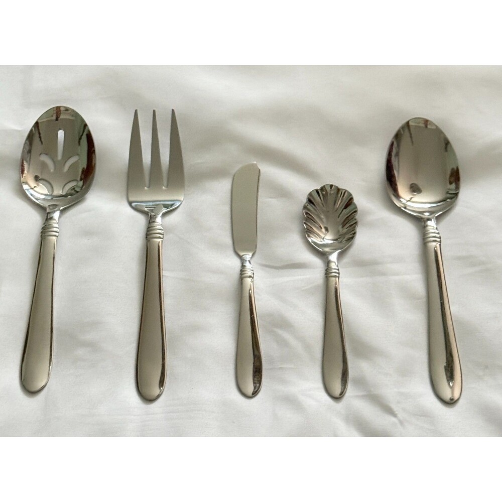 Oneida Banbury 5 Piece Serving Set New Unused Stainless Steel Flatware China